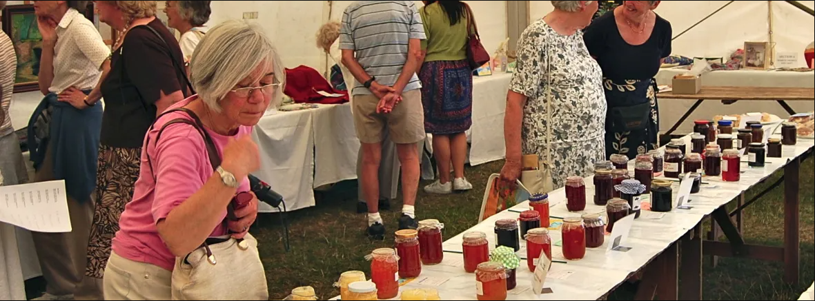 Visitors and members at the horticultural society annual show